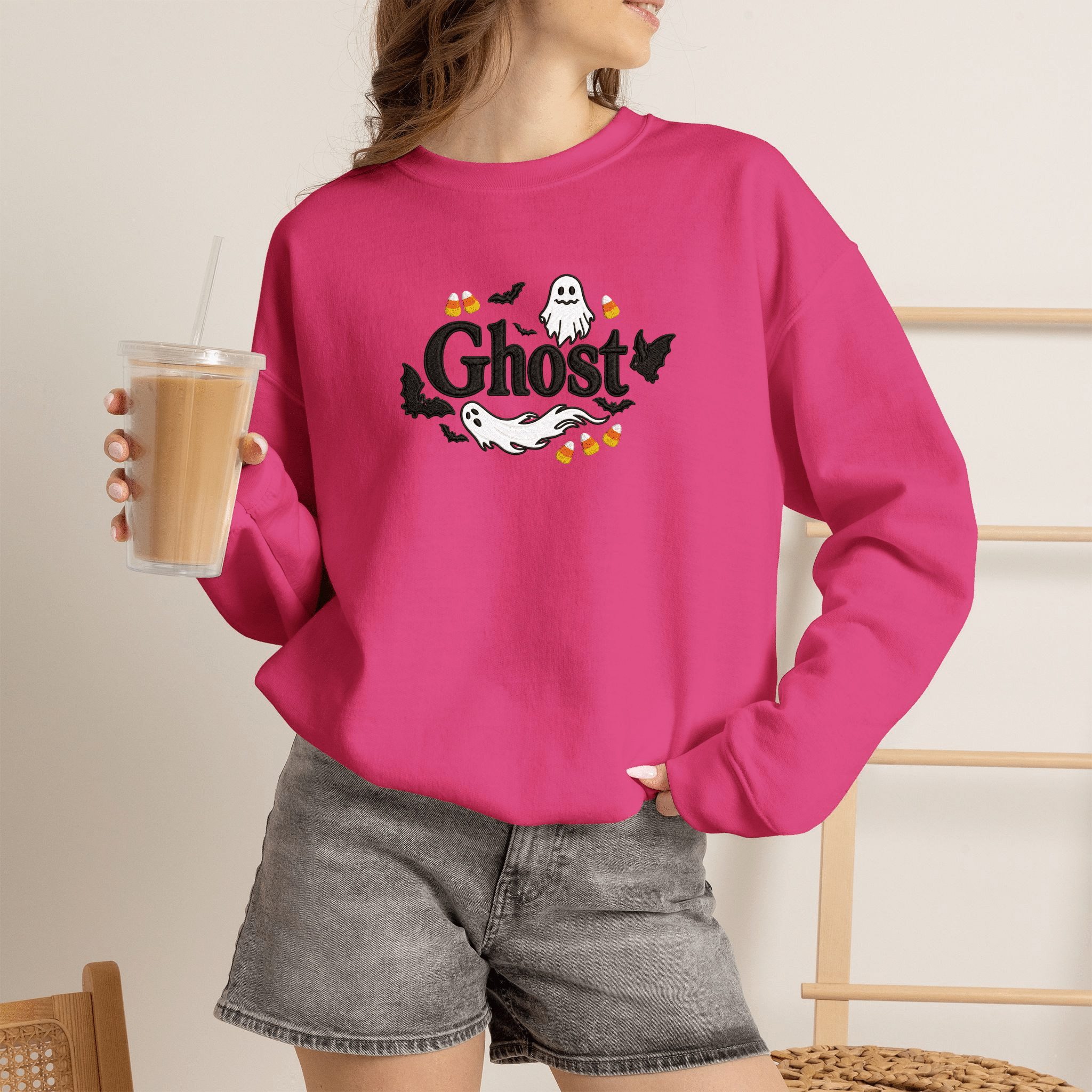 Ghost Halloween Crewneck Sweatshirt - Americanwolf87