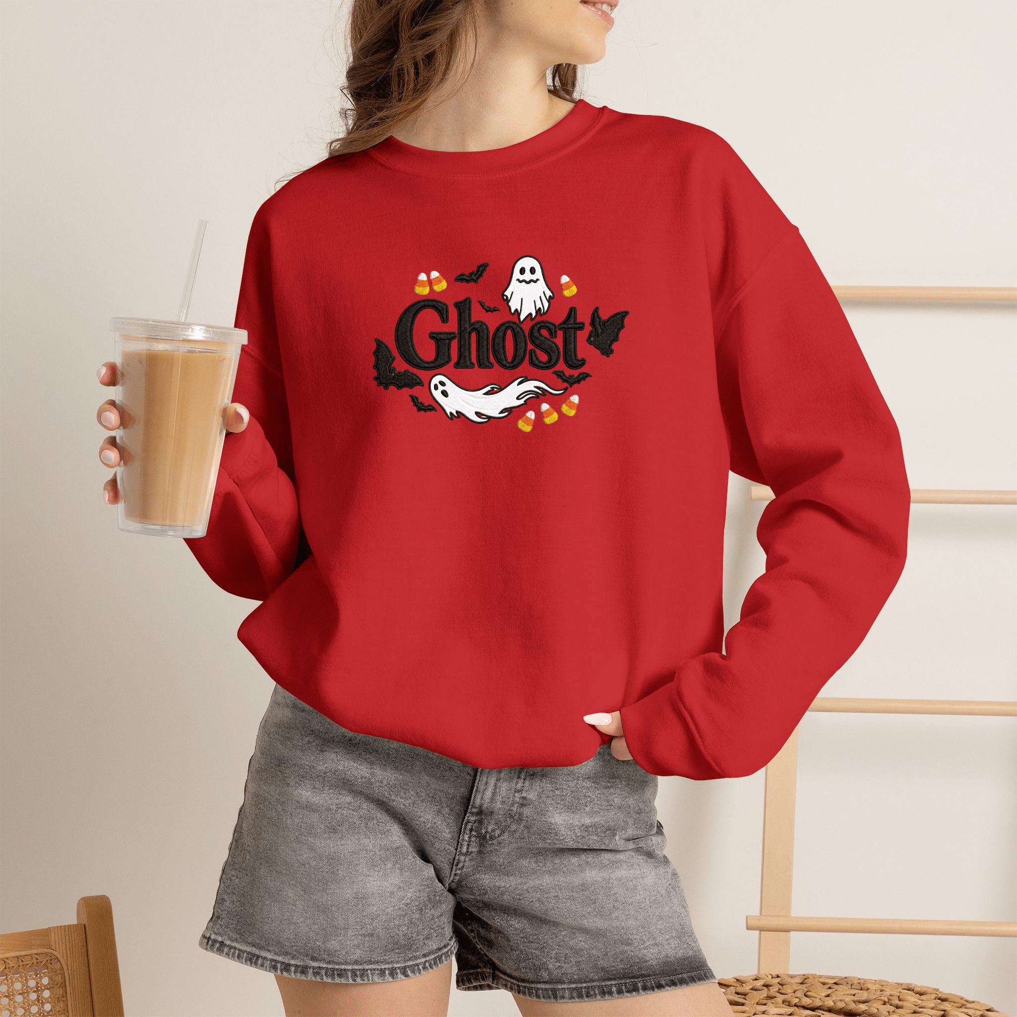 Ghost Halloween Crewneck Sweatshirt - Americanwolf87