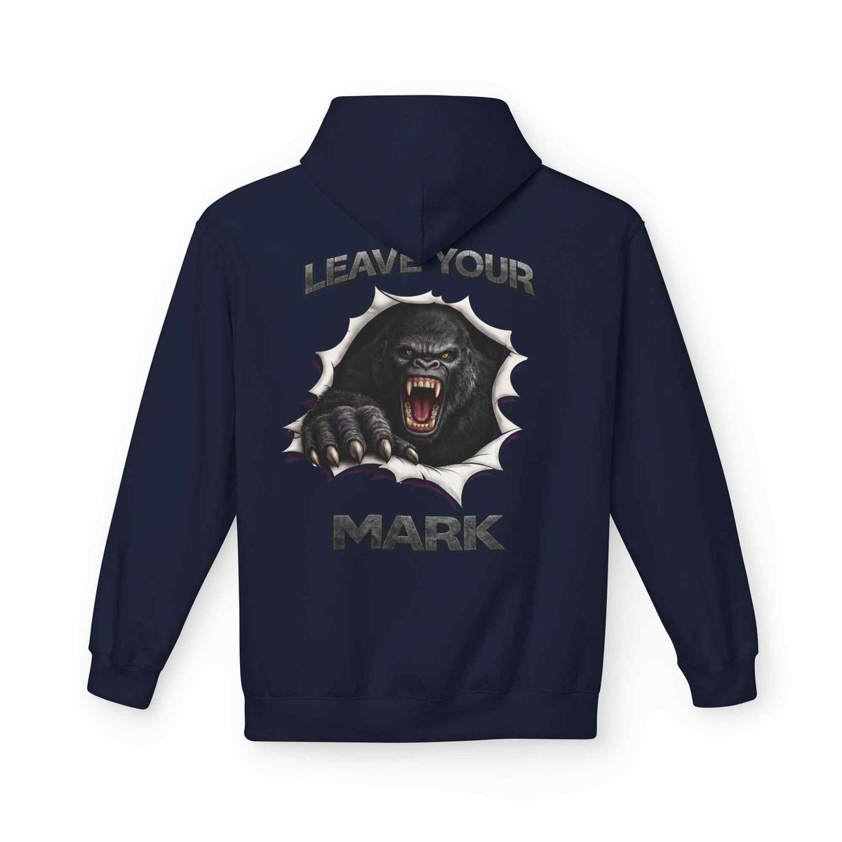 Gorilla 'Leave Your Mark' Bold Graphic Cyber Crest AW Signature Emblem Fleece Pullover - Americanwolf87