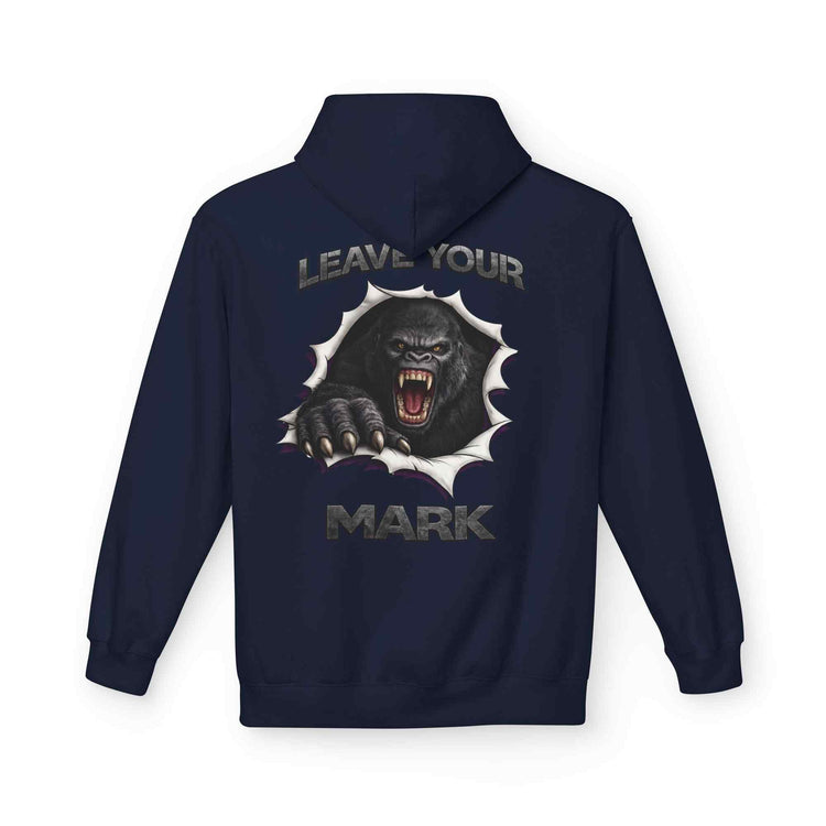 Gorilla 'Leave Your Mark' Bold Graphic Cyber Crest AW Signature Emblem Fleece Pullover - Americanwolf87