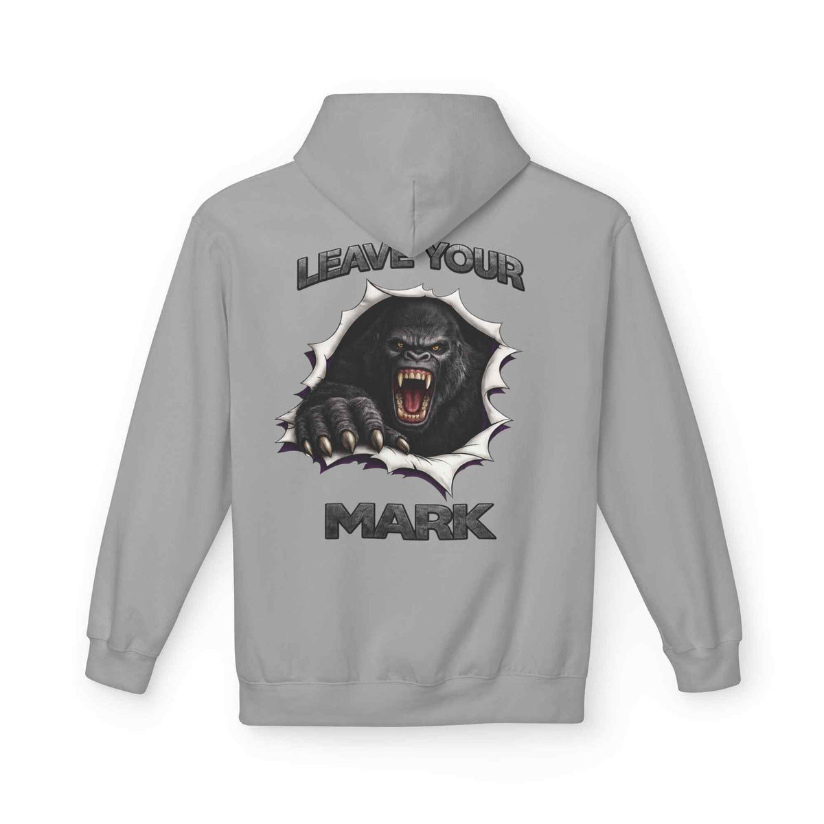 Gorilla 'Leave Your Mark' Bold Graphic Cyber Crest AW Signature Emblem Fleece Pullover - Americanwolf87