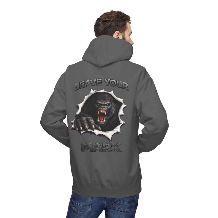 Gorilla 'Leave Your Mark' Bold Graphic Cyber Crest AW Signature Emblem Fleece Pullover - Americanwolf87