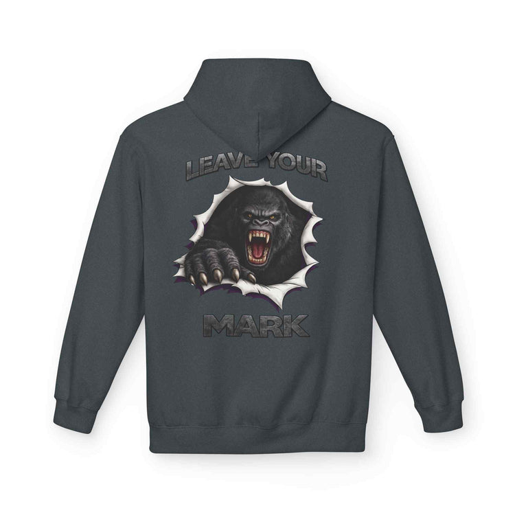 Gorilla 'Leave Your Mark' Bold Graphic Cyber Crest AW Signature Emblem Fleece Pullover - Americanwolf87