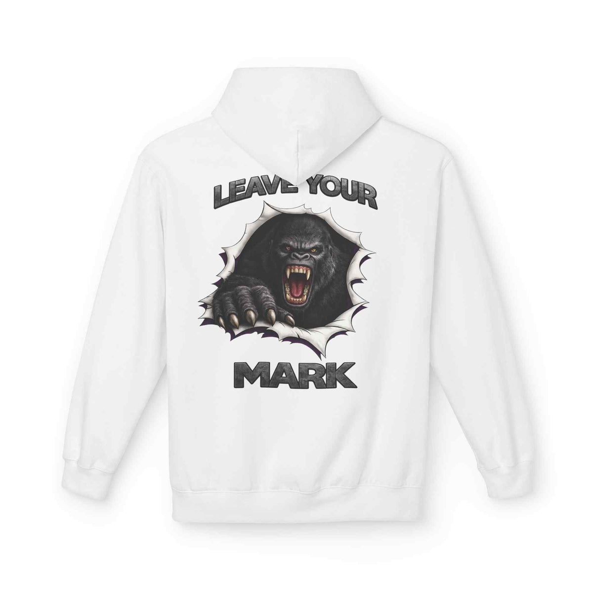 Gorilla 'Leave Your Mark' Bold Graphic Cyber Crest AW Signature Emblem Fleece Pullover - Americanwolf87