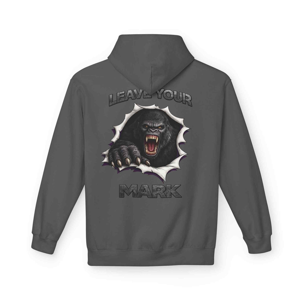 Gorilla 'Leave Your Mark' Bold Graphic Cyber Crest AW Signature Emblem Fleece Pullover - Americanwolf87