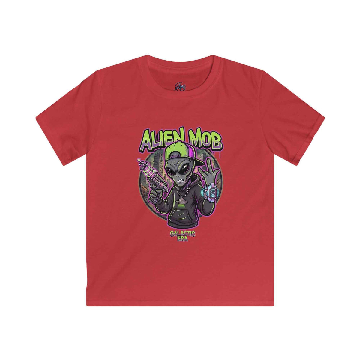 Kids' Alien Mob Space Graphic Red Color  Tee - Front View