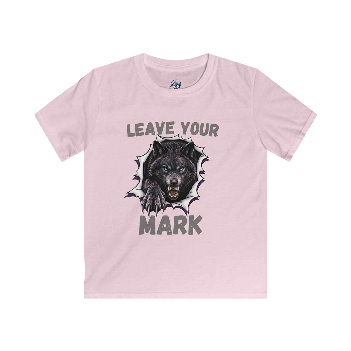 Kids "Leave Your Mark" Fierce Wolf Graphic Tee - Americanwolf87