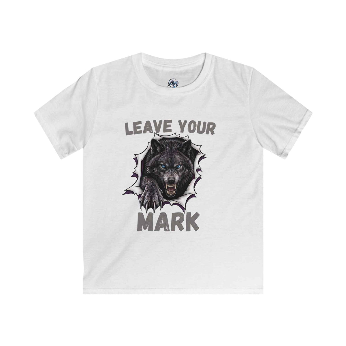 Kids "Leave Your Mark" Fierce Wolf Graphic Tee - Americanwolf87