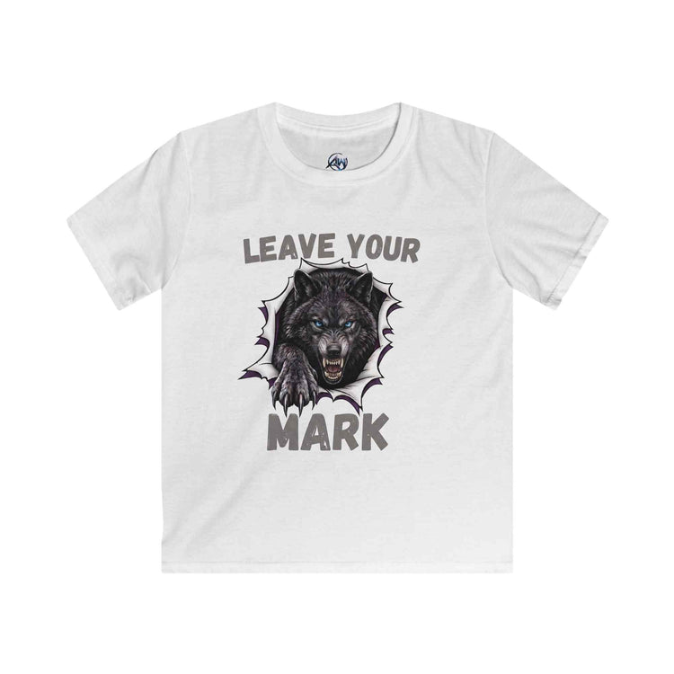 Kids "Leave Your Mark" Fierce Wolf Graphic Tee - Americanwolf87