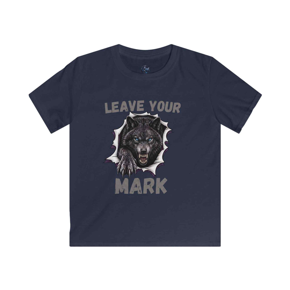 Kids "Leave Your Mark" Fierce Wolf Graphic Tee - Americanwolf87