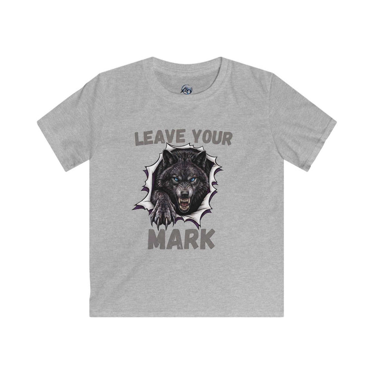 Kids "Leave Your Mark" Fierce Wolf Graphic Tee - Americanwolf87