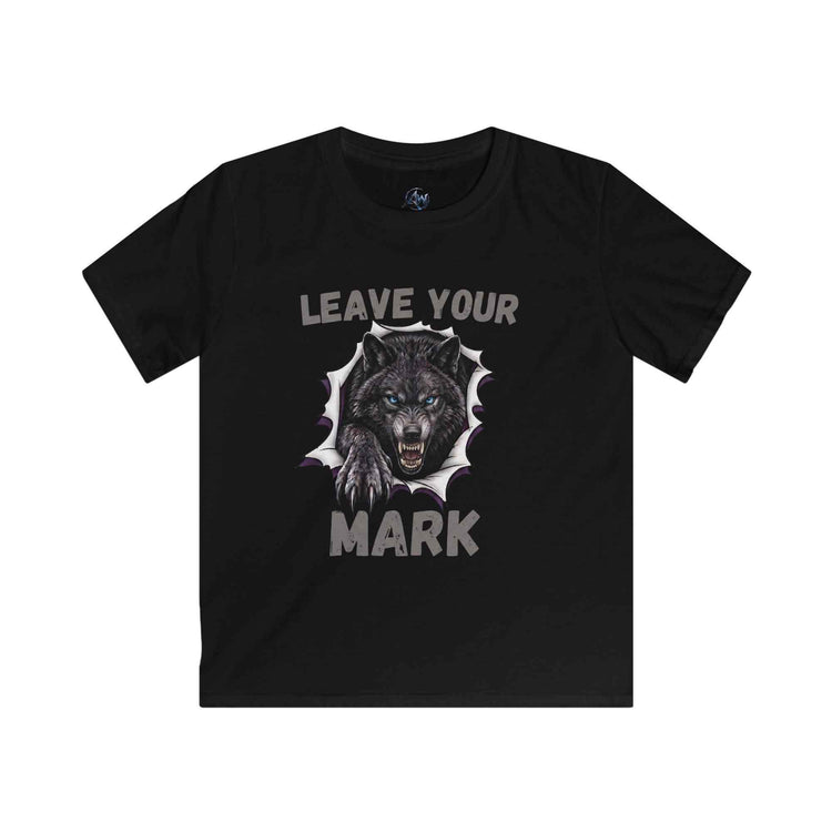 Kids "Leave Your Mark" Fierce Wolf Graphic Tee - Americanwolf87