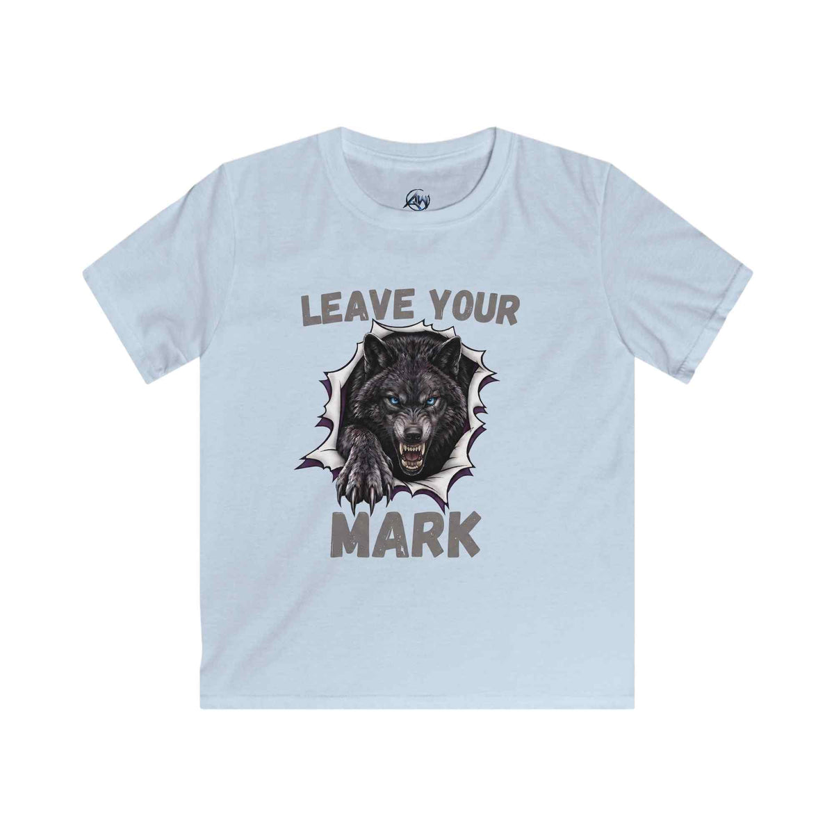 Kids "Leave Your Mark" Fierce Wolf Graphic Tee - Americanwolf87