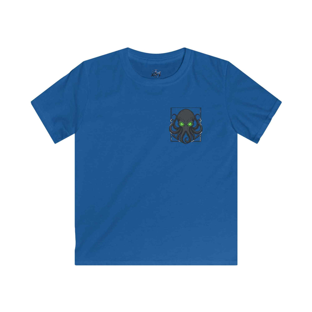 Kids T-Shirt 'Consume Your Demons' The Kraken Octopus Graphic Tee - on a royal Blue color front view
