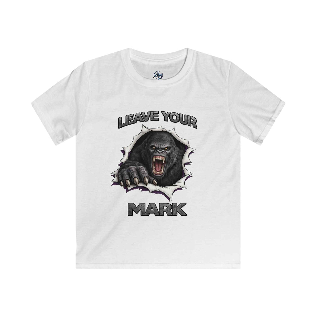 Kids Tee 'Leave Your Mark' Gorilla Graphic Shirt - Americanwolf87
