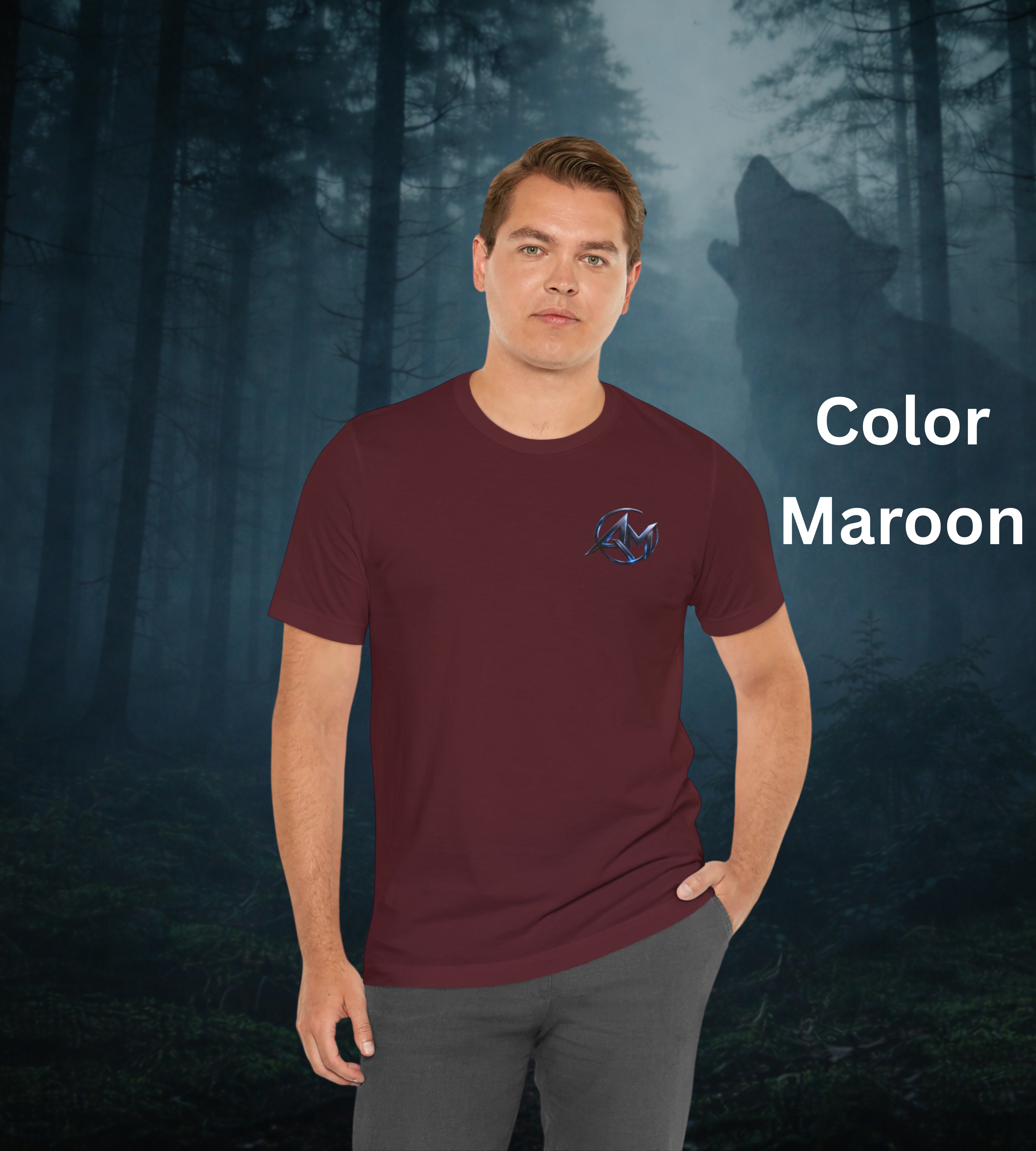 Americanwolf-AM Brand Signature Logo Soft T-shirt