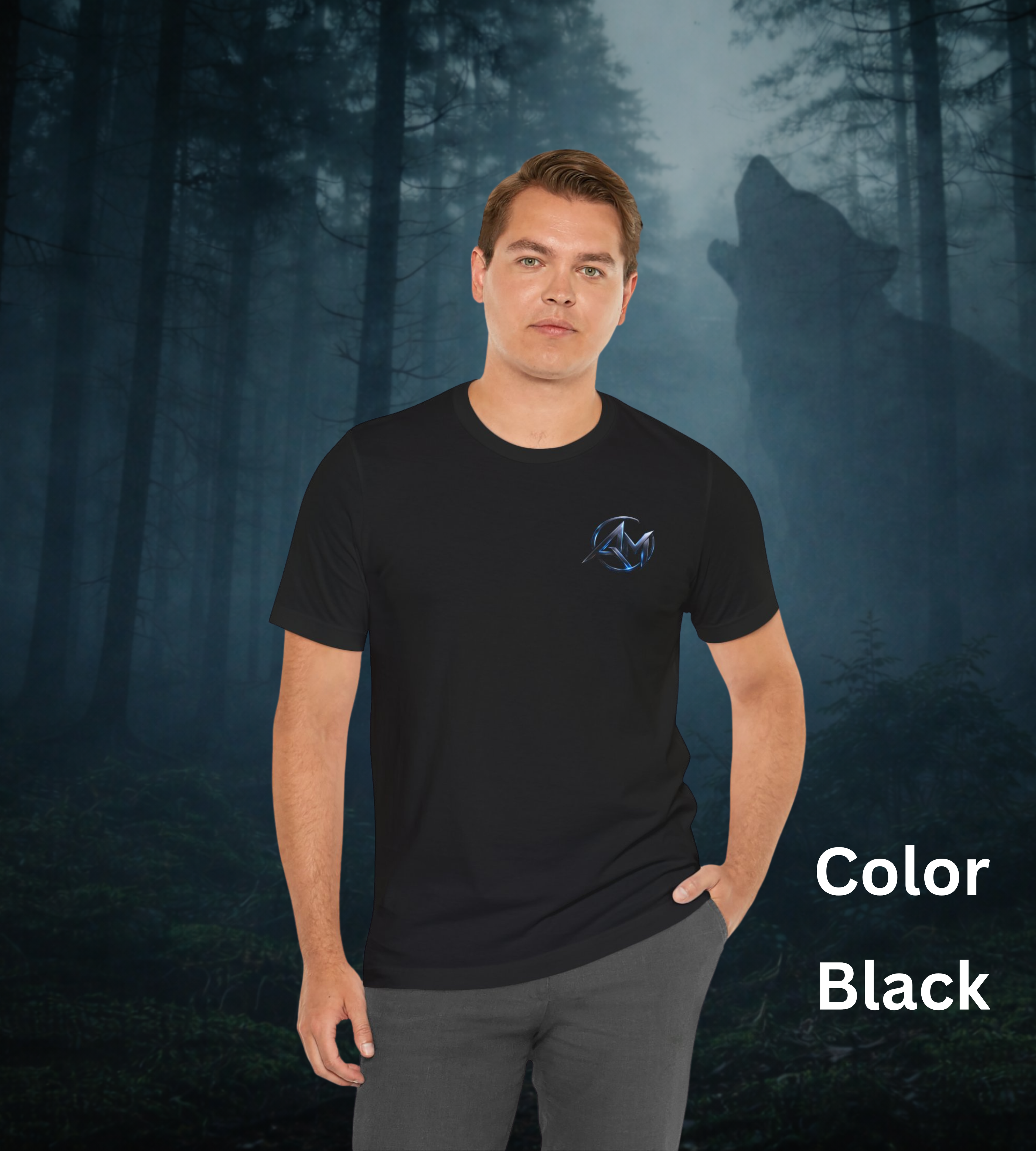 Americanwolf-AM Brand Signature Logo Soft T-shirt