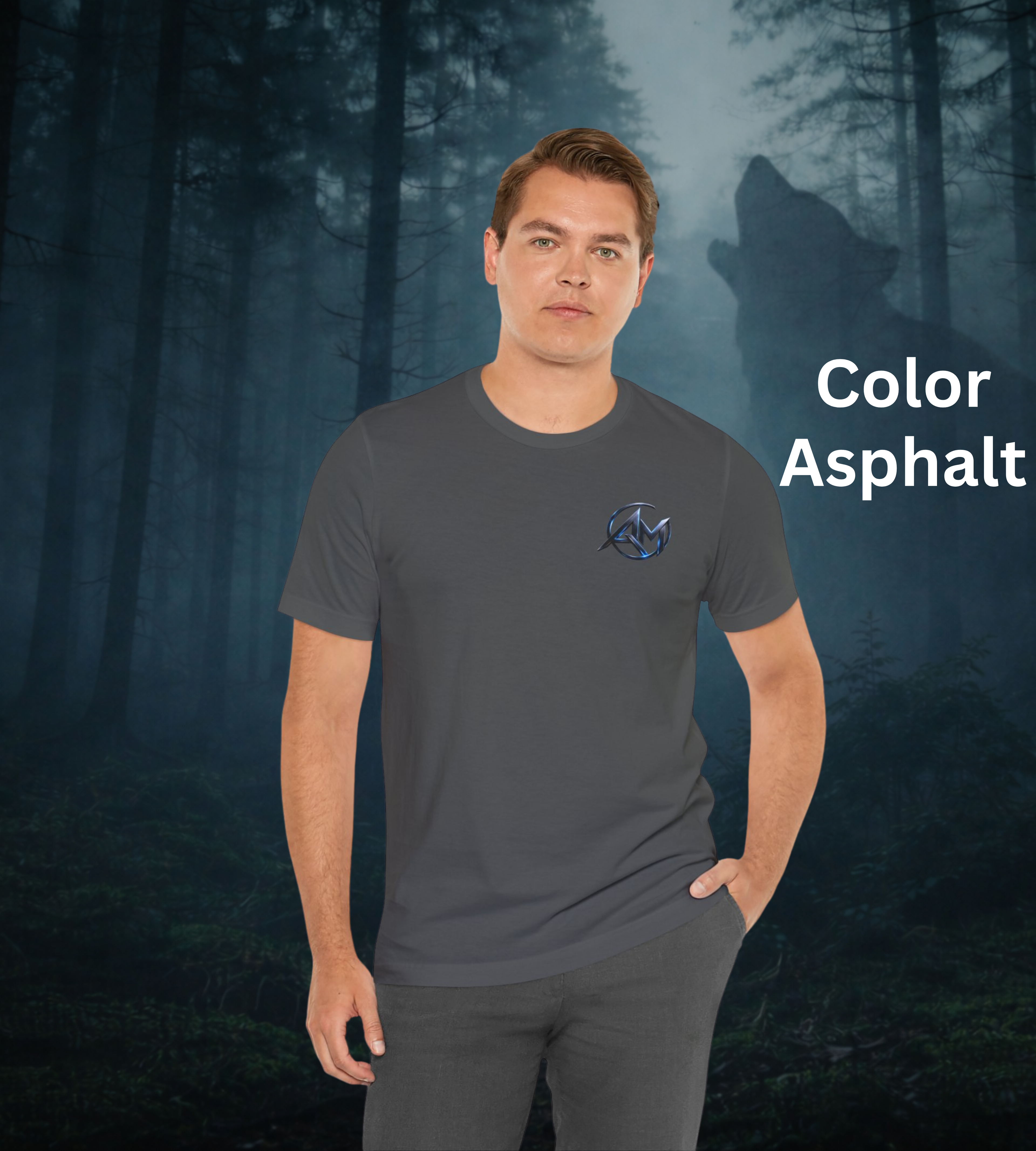 Americanwolf-AM Brand Signature Logo Soft T-shirt