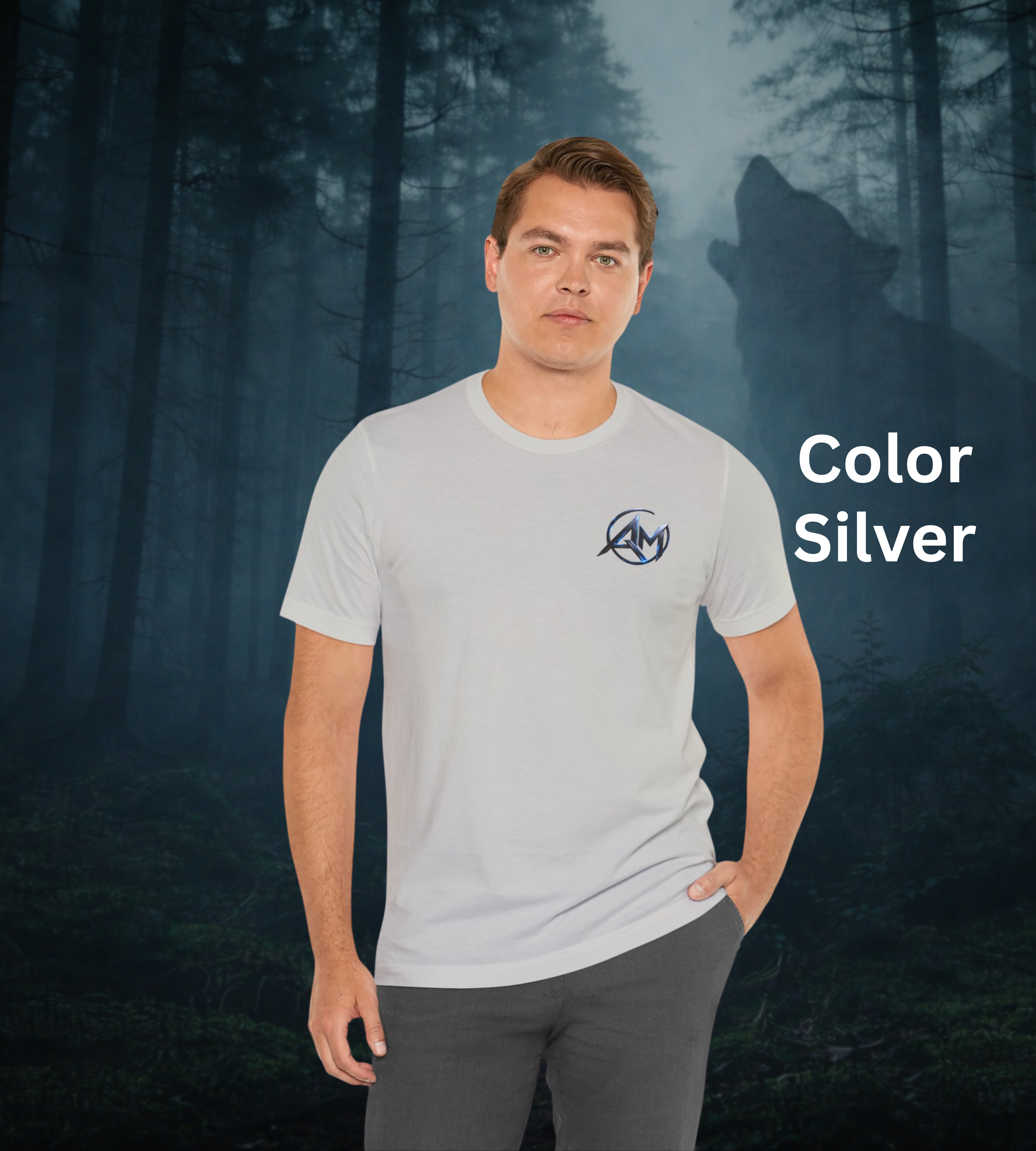 Americanwolf-AM Brand Signature Logo Soft T-shirt