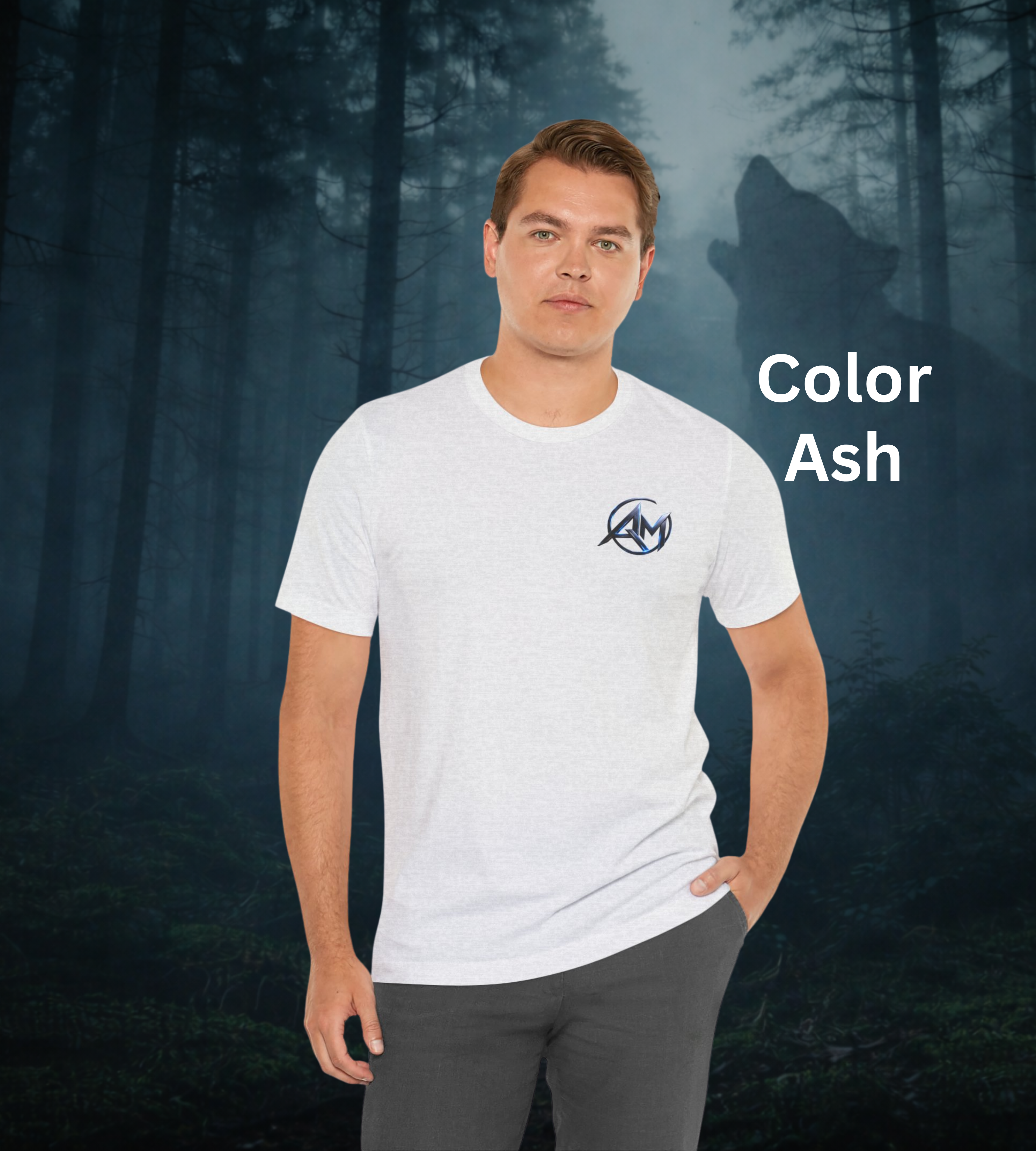 Americanwolf-AM Brand Signature Logo Soft T-shirt