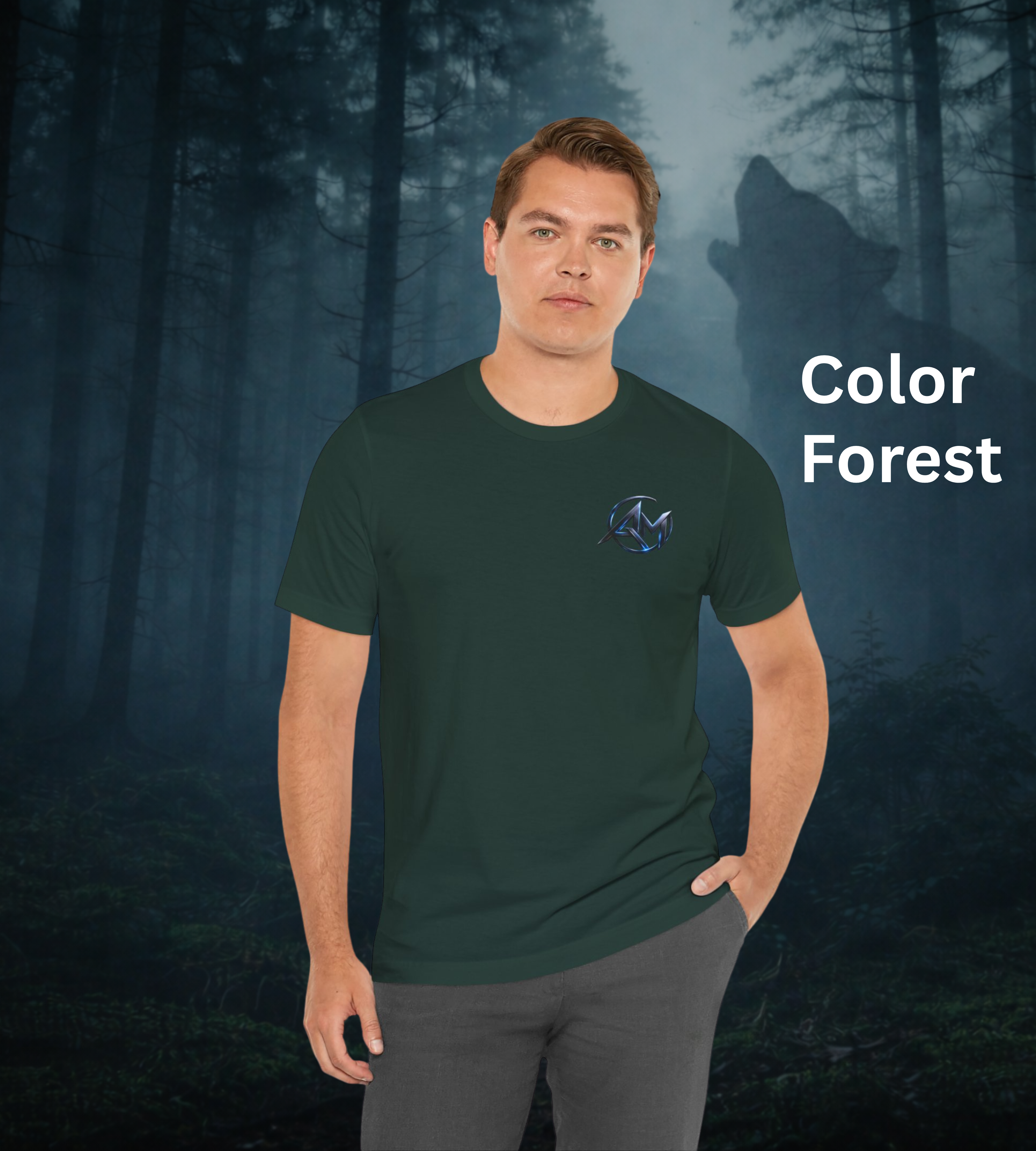 Americanwolf-AM Brand Signature Logo Soft T-shirt