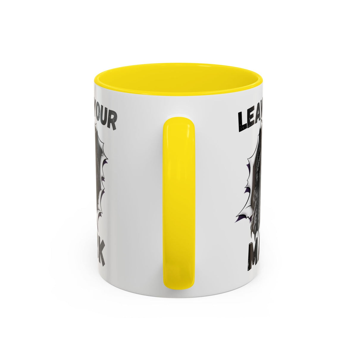 Wild Black Wolf "Leave Your Mark" Fierce Animal Accent Coffee Mug - Americanwolf87