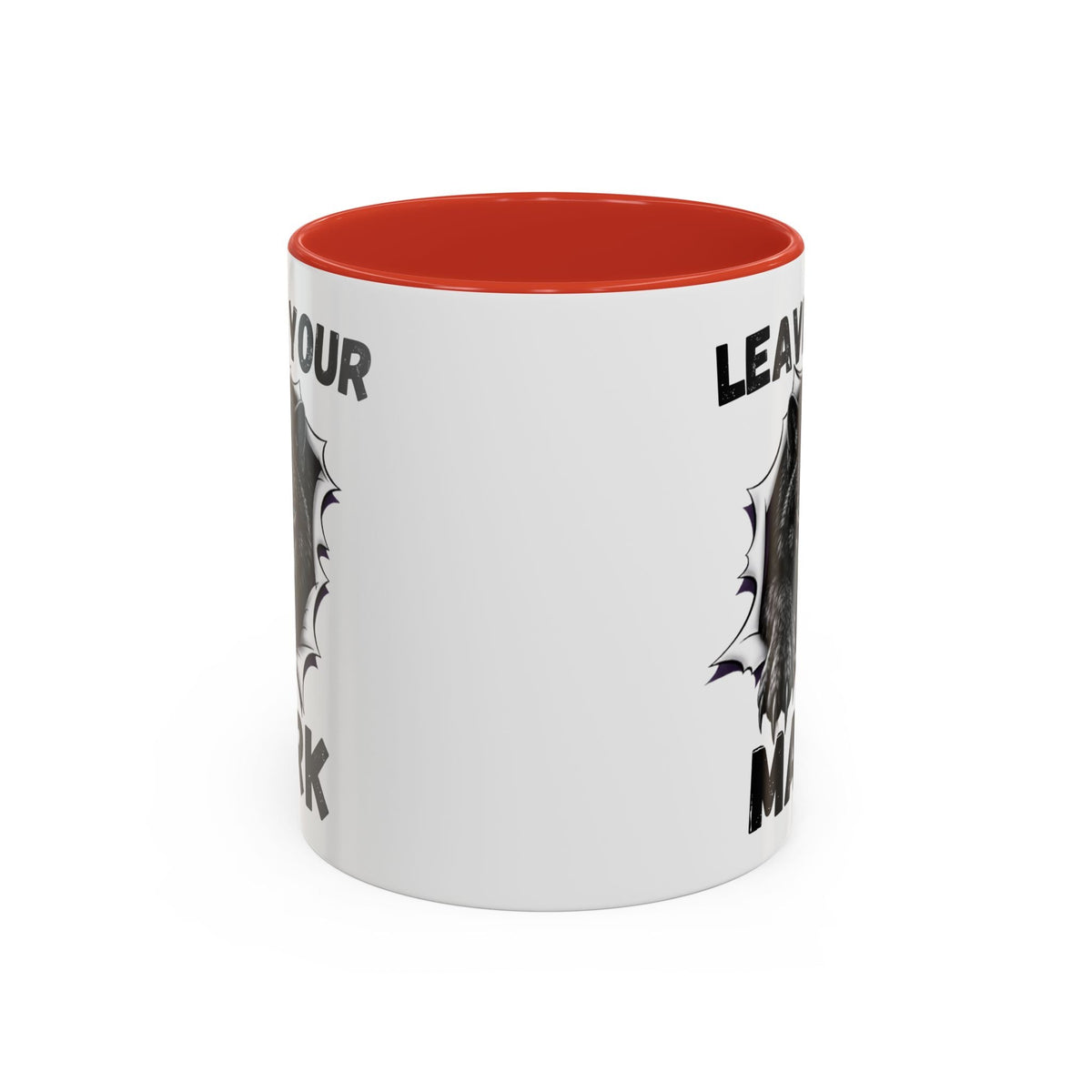 Wild Black Wolf "Leave Your Mark" Fierce Animal Accent Coffee Mug - Americanwolf87