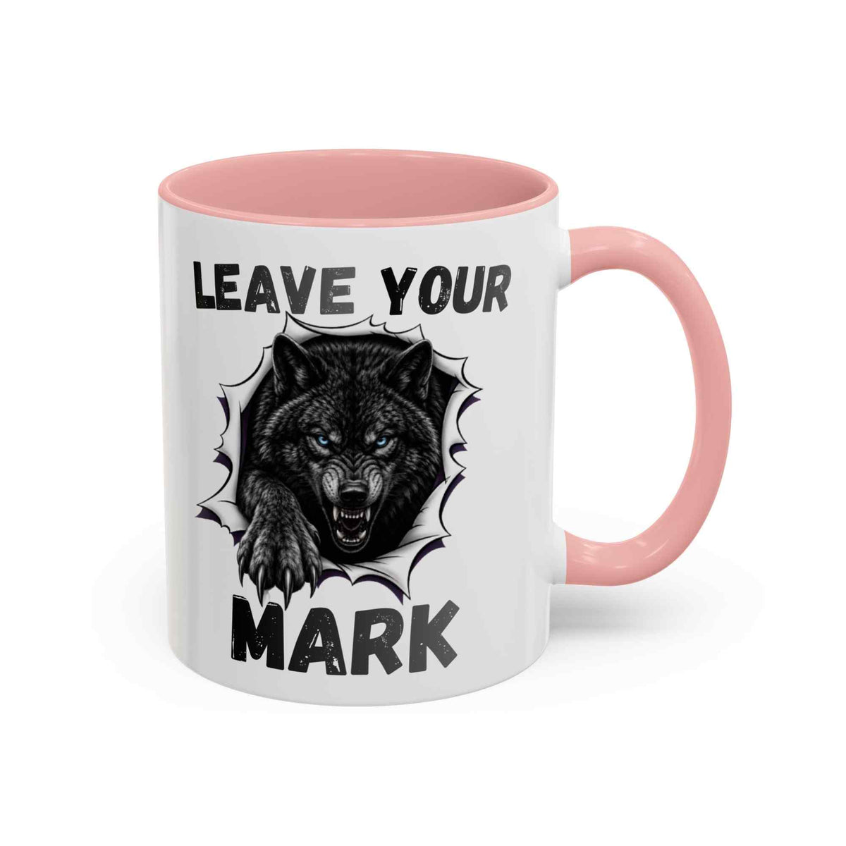 Wild Black Wolf "Leave Your Mark" Fierce Animal Accent Coffee Mug - Americanwolf87