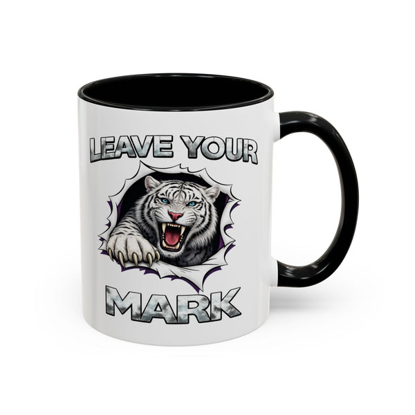 Wild White Tiger "Leave Your Mark" Fierce Animal Accent Coffee Mug - Americanwolf87