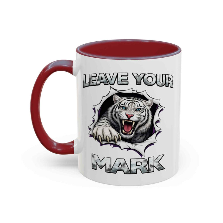 Wild White Tiger "Leave Your Mark" Fierce Animal Accent Coffee Mug - Americanwolf87