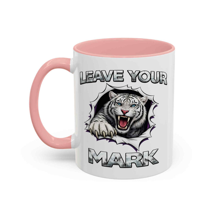 Wild White Tiger "Leave Your Mark" Fierce Animal Accent Coffee Mug - Americanwolf87