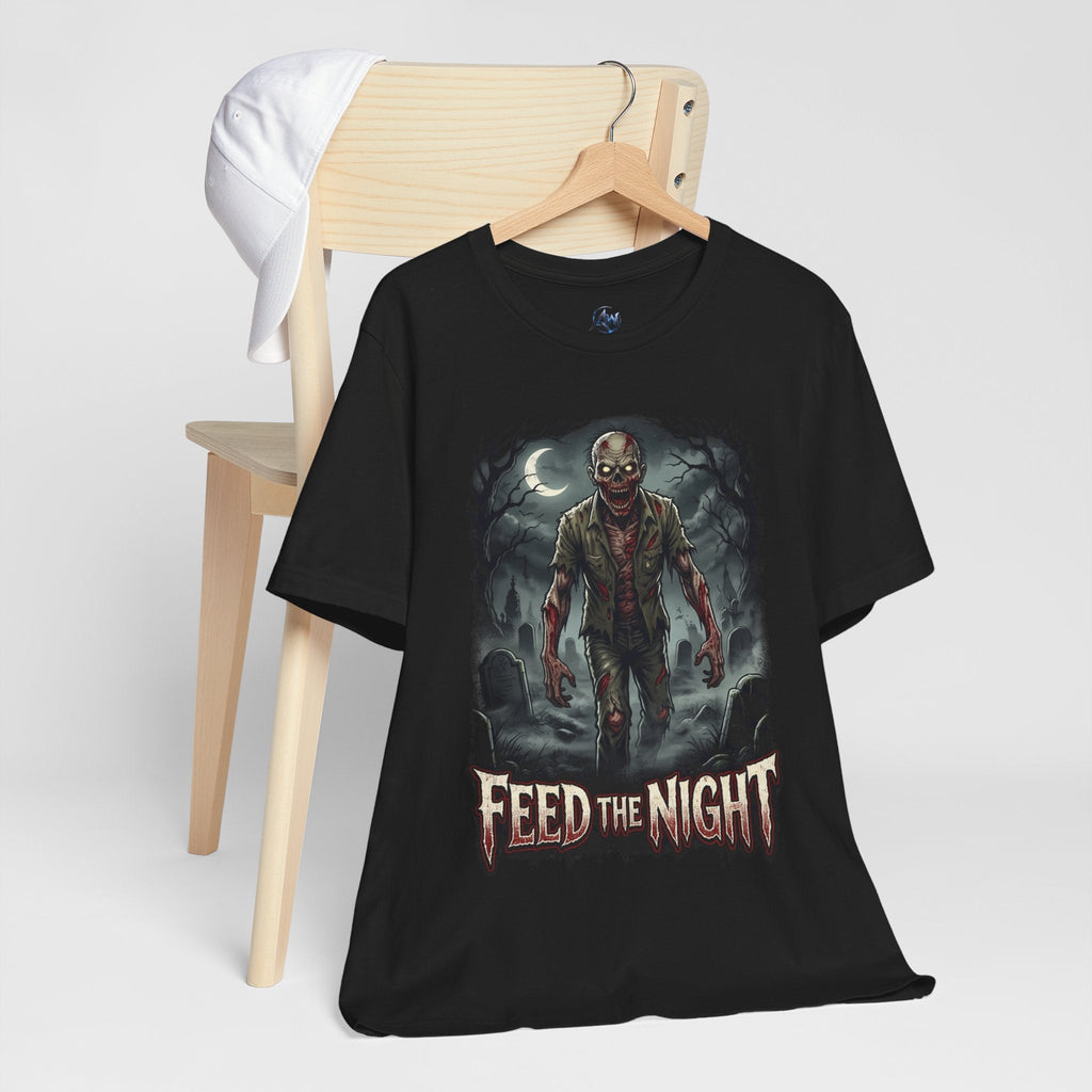 Zombie T-Shirt Feed the Night Horror Graphic Tee - Americanwolf87