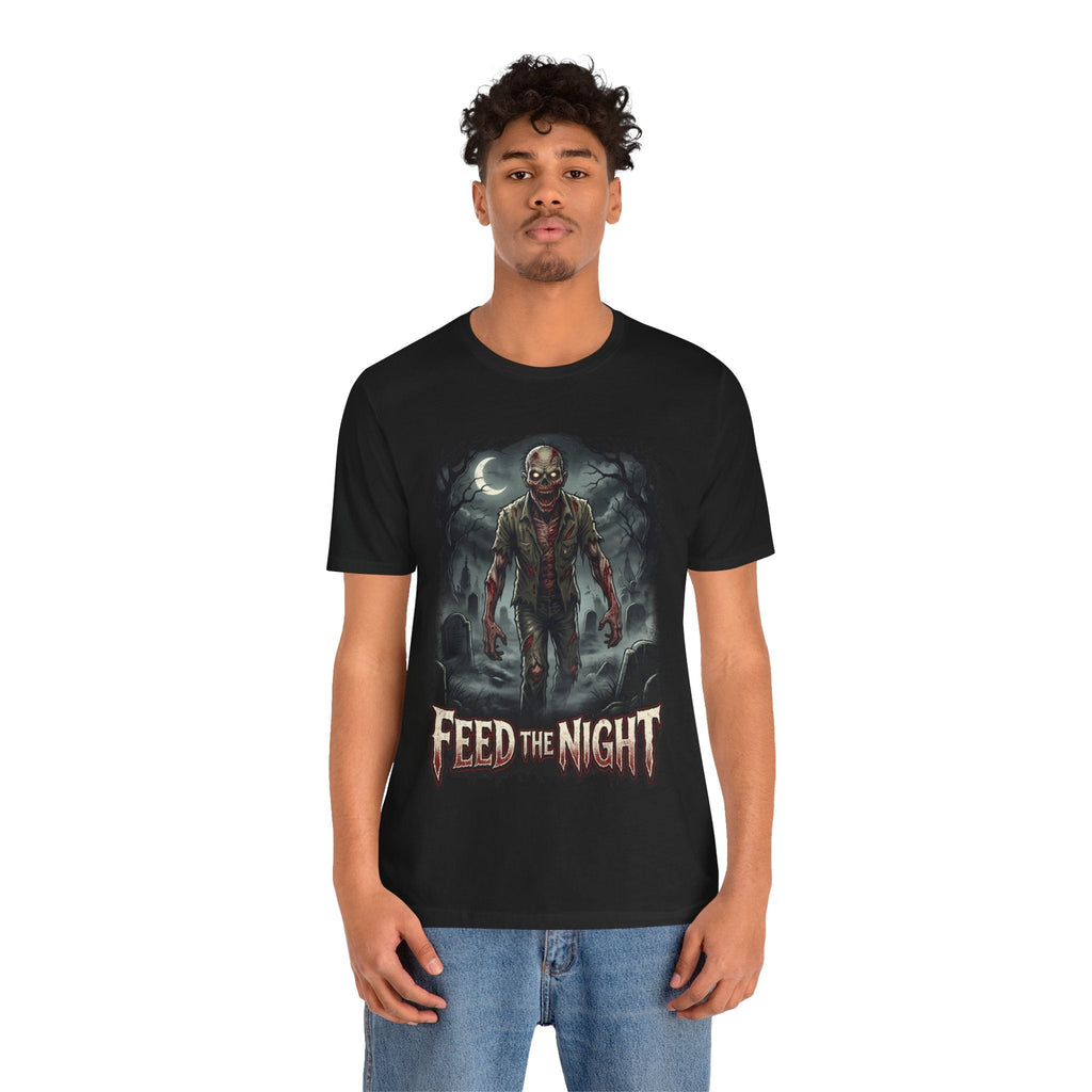Zombie T-Shirt Feed the Night Horror Graphic Tee - Americanwolf87