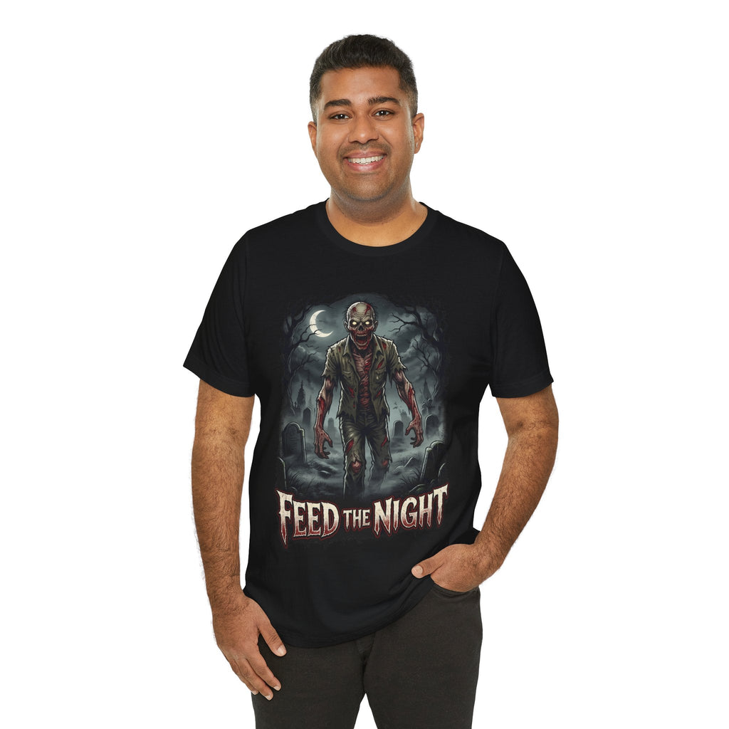 Zombie T-Shirt Feed the Night Horror Graphic Tee - Americanwolf87