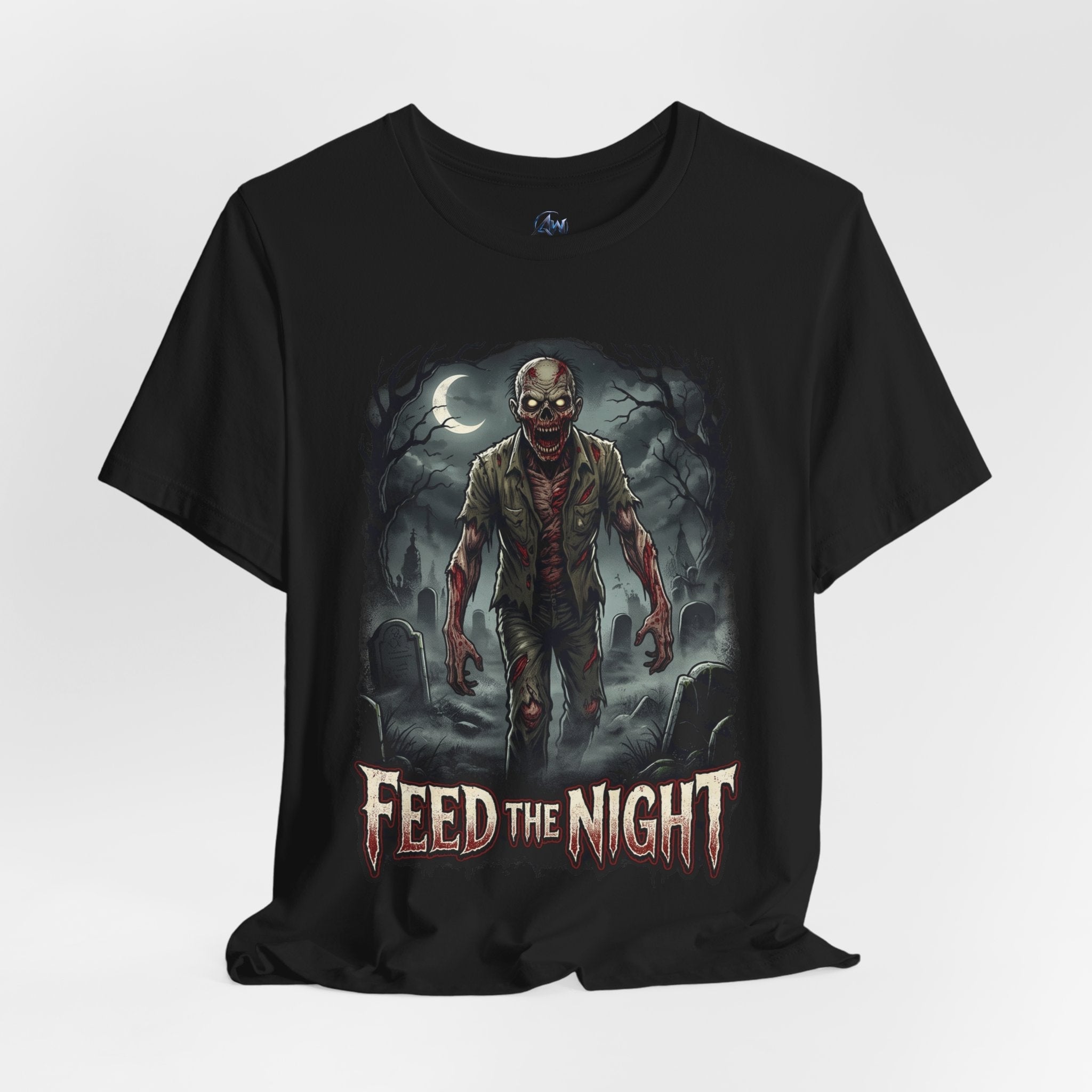 Zombie T-Shirt Feed the Night Horror Graphic Tee - Americanwolf87