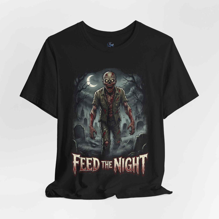 Zombie T-Shirt Feed the Night Horror Graphic Tee - Americanwolf87