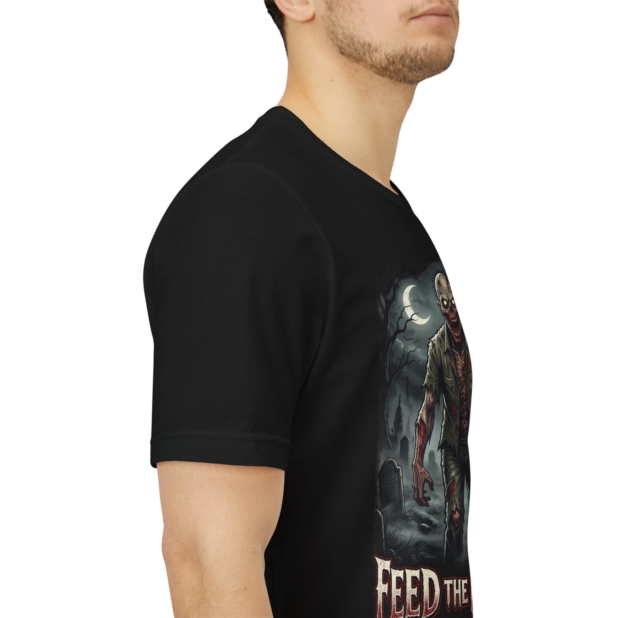 Zombie T-Shirt Feed the Night Horror Graphic Tee - Americanwolf87